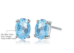 Oval Topaz Studs 