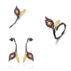 Fire Flower Set with Citrine