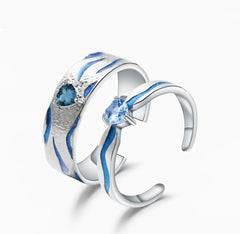 Sea Waves Couple Rings 🌊 