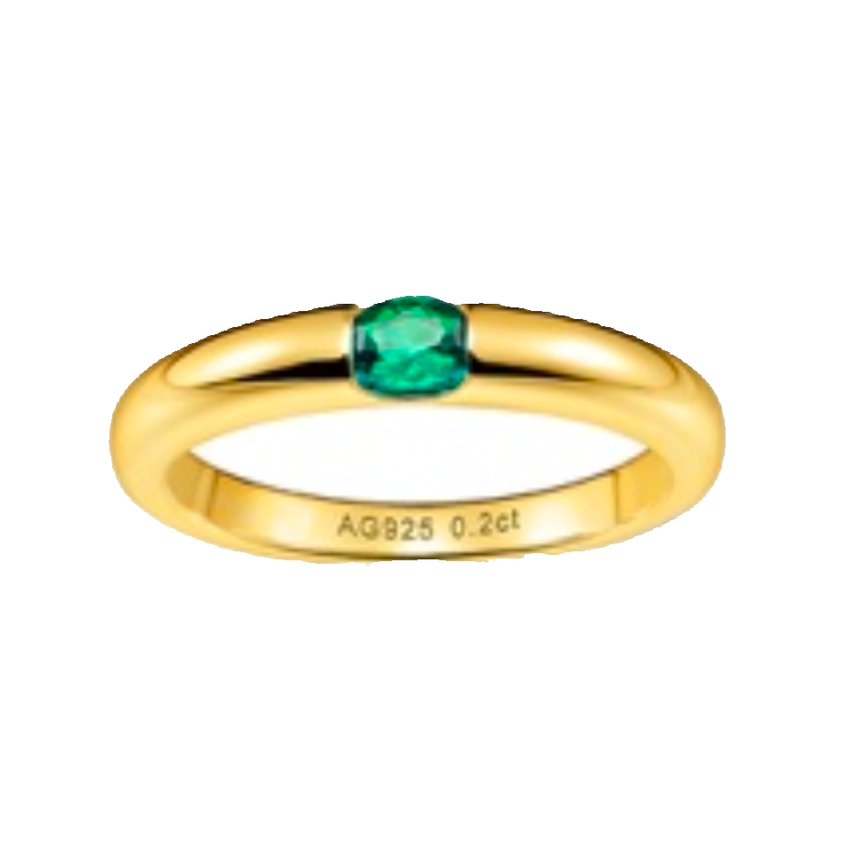 Anillo Clásico Esmeralda de lab