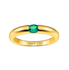 Anillo Clásico Esmeralda de lab