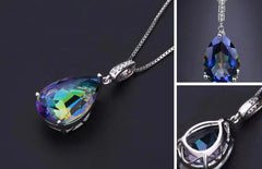 Collar Gota de Lluvia Cuarzo azul
