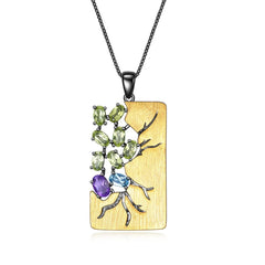 Tree of Life Root Set with Peridot, Amethyst and Topaz