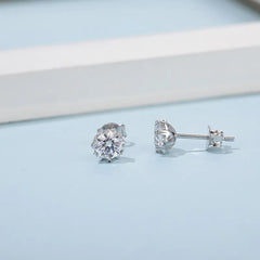 Moissanite stud earrings with hearts 