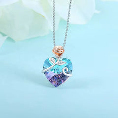 Corazón Lila Tornasol con Rosa