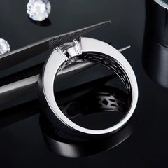Deep Black Moissanite Ring