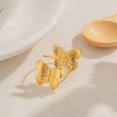 Set de mariposas: collar, pulsera, anillo y aretes