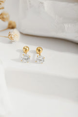 Butterfly &amp; Flower Earcuff with Crystal Dot 