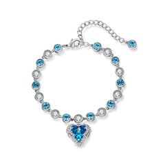 Blue Winged Heart Bracelet 