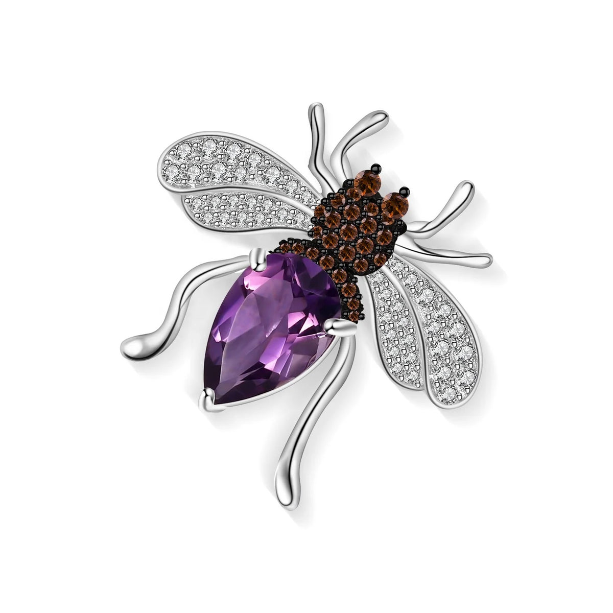 Amethyst Bee Brooch / Pendant