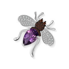 Amethyst Bee Brooch / Pendant