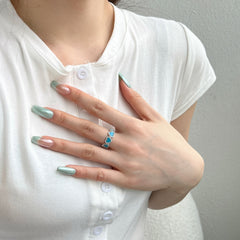 Turquoise Hearts Eternity Ring 