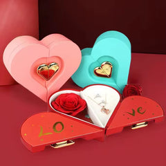 Caja tarjeta de Corazón con Rosa