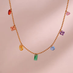 Colored Crystal Necklace 