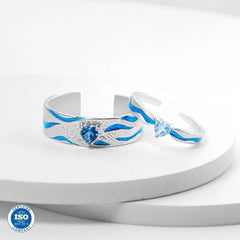 Sea Waves Couple Rings 🌊 