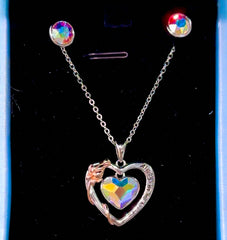 Set Corazón blanco tornasol