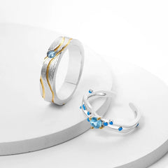 Couple rings Sun and Sea rays 