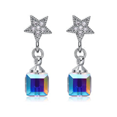 Cube Earrings with Star 