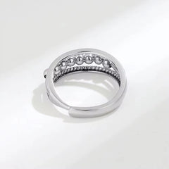 Anillo de bolitas anti-estrés plateado
