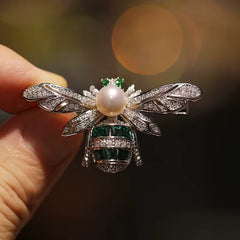 Broche de Abeja plateada