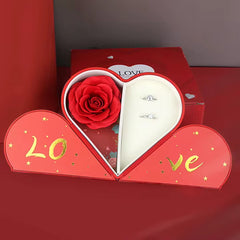 Caja tarjeta de Corazón con Rosa