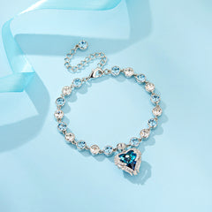 Blue Winged Heart Bracelet 
