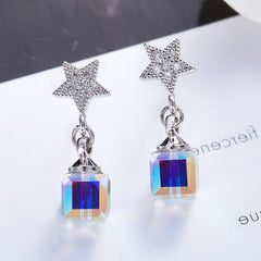 Cube Earrings with Star 
