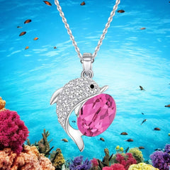 Delfín rosado Cristales Swarovski