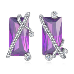 Purple Millenia Studs
