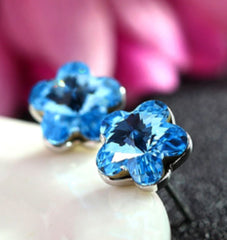 Sky Blue Flower Earrings