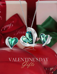 Set Grandeza de Amor verde - Corazón Swarovski