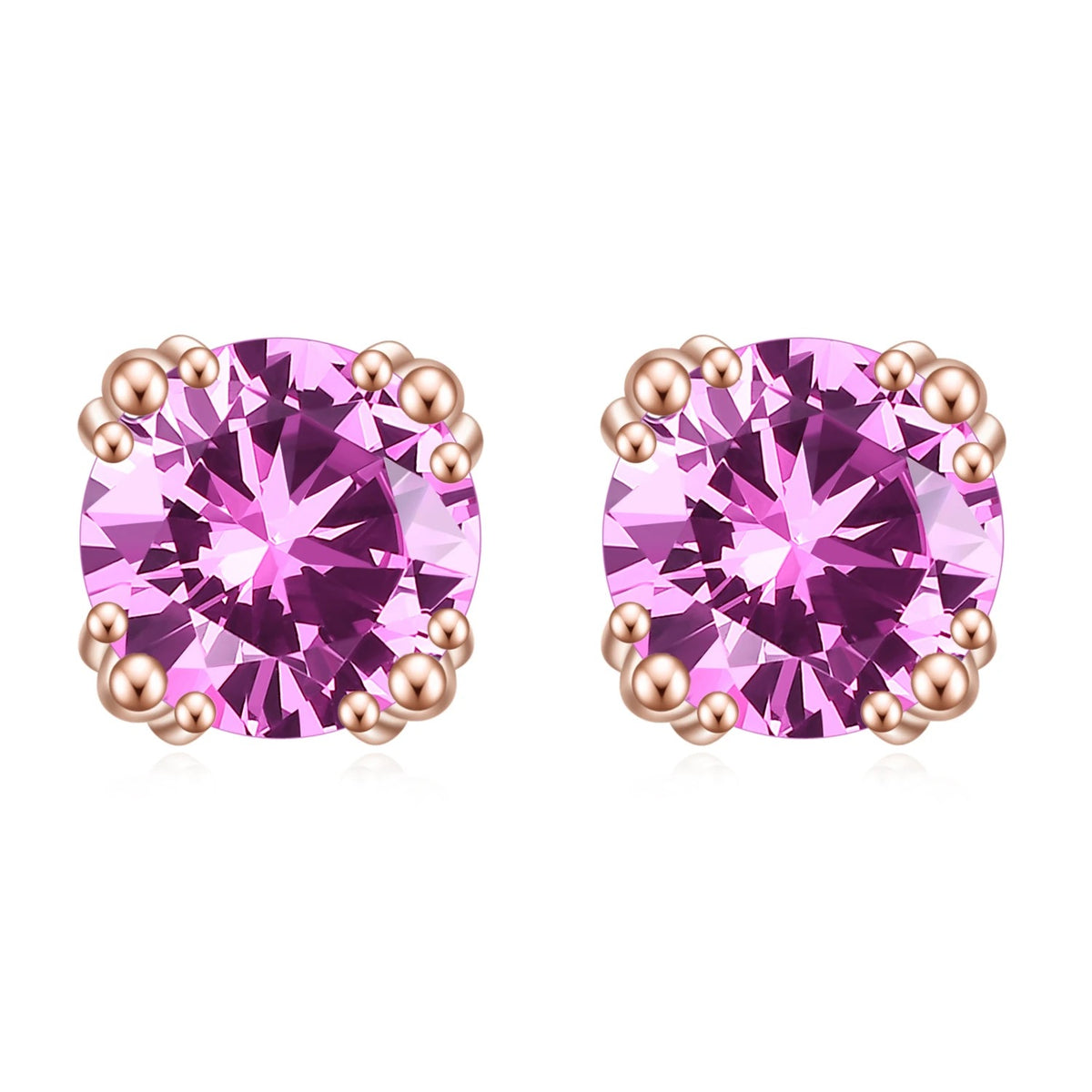 Pink Sapphire Stud Earrings 