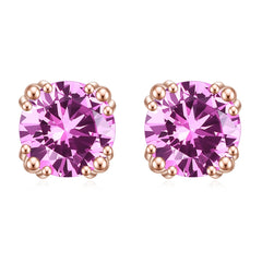 Pink Sapphire Stud Earrings 