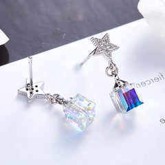 Cube Earrings with Star 