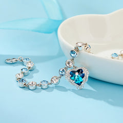 Blue Winged Heart Bracelet 