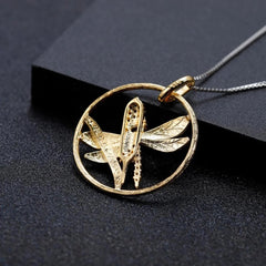Dragonfly on a Wheat Pendant 