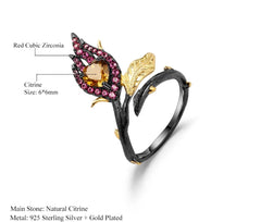 Fire Flower Set with Citrine