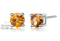 Round Citrine Studs 