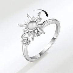 Silver Spinning Sun Ring 