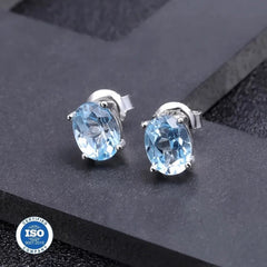 Oval Topaz Studs 
