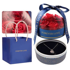 Caja Azul con Rosa para Sets