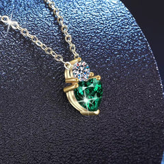 Cultured Emerald Heart Necklace 