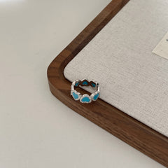 Turquoise Hearts Eternity Ring 