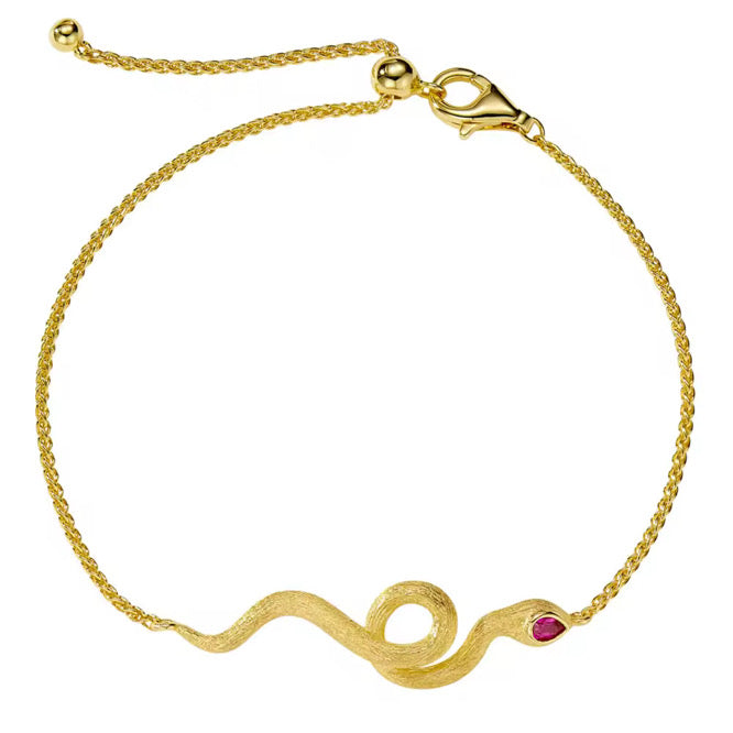 Pulsera Snake con Rubí de lab