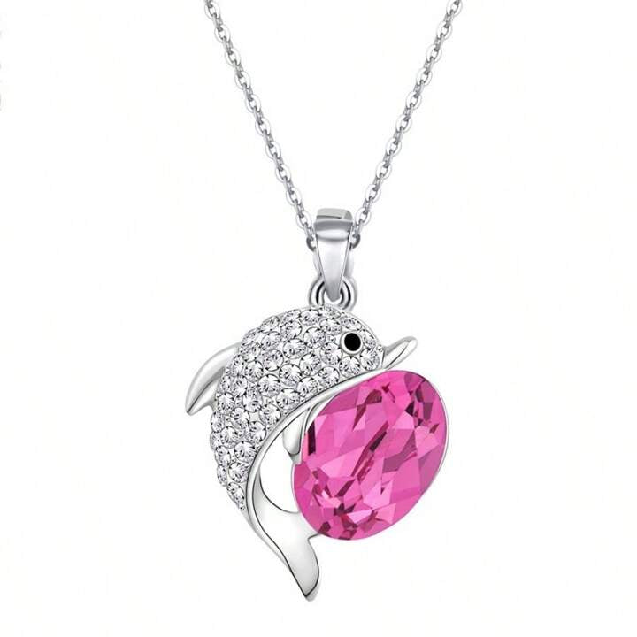 Delfín rosado Cristales Swarovski