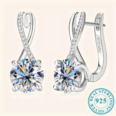 Argollas de Infinito con cristal Moissanita 2 ct cada uno