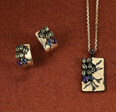 Tree of Life Root Set with Peridot, Amethyst and Topaz