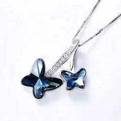 Collar de dos Mariposas de cristal Swarovski