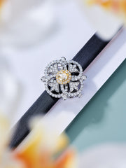 Leather bracelet with yellow charm - dual use