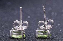 Oval Peridot Studs 
